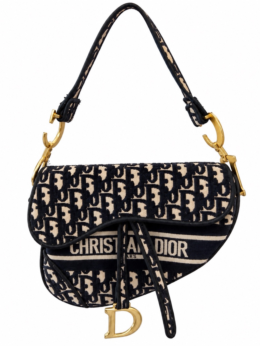 🖤 Dior-Inspired Saddle Bag – Black & Cream